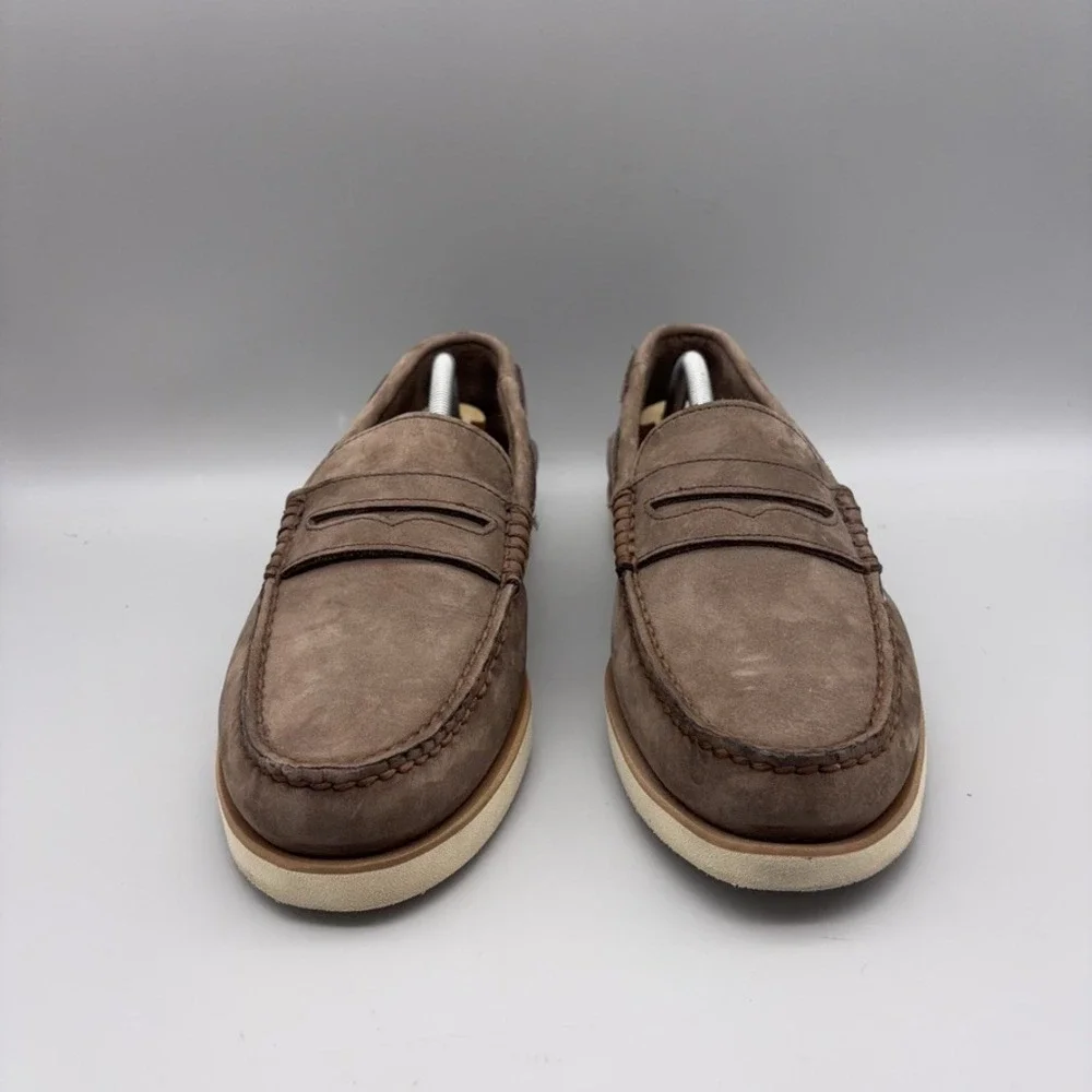 Sperry Penny Loafer Mens 8.5 Brown Leather Slip On Boat Shoe Casual Preppy